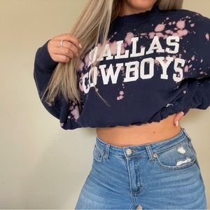 Dallas Cowboys Reebok NFL crop acid washed cinch bottom sweatshirt